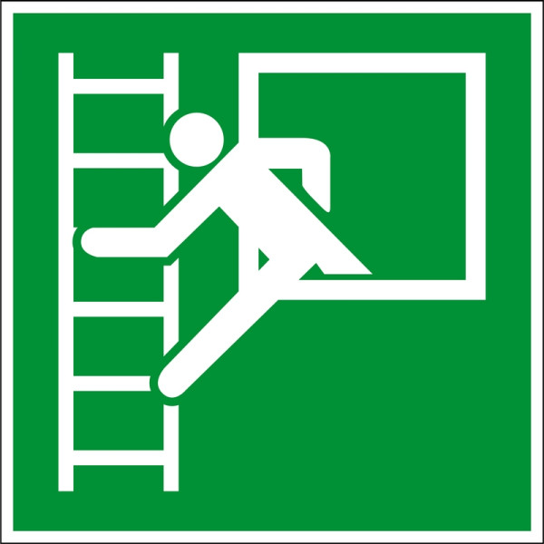 Eichner Rettungsschild "Rettungsausstieg", B x H: 15 x 15 cm, Folie, selbstklebend, langnachleuchtend HI 150, 9225-14031-015