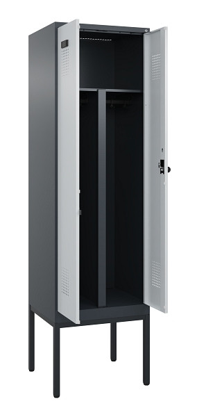 C+P PSA Doppel-Spind Evolo PLUS, Gestell, 2 Abteile, 2120x600x500mm, 7016/7035, Drehriegel, 0490327-20P S10017