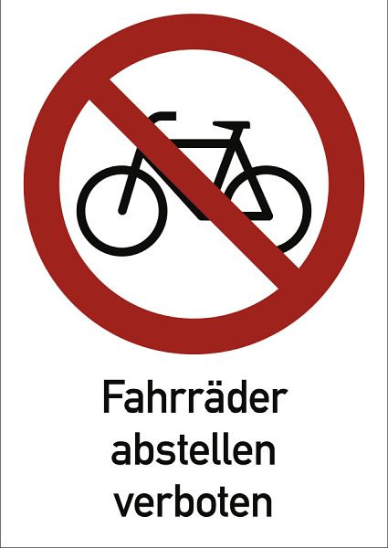 Moedel Fahrräder abstellen verboten, Kombischild, Aluminium, 210x297 mm, 98907