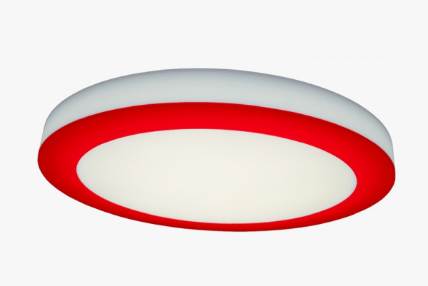 rutec Projekt ASCAR Wand - und Deckenleuchte DALI Durchmesser 335mm, H70mm, 230V, 16W, IP20, 4000K, CRI80 - rot, PBE152