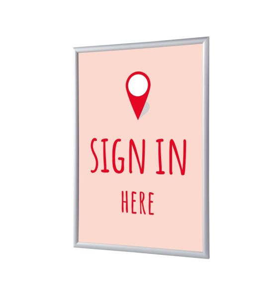 Showdown Displays Klapprahmen A1 Komplettset Hier Anmelden Rot Englisch, KRA1G25LPPI456