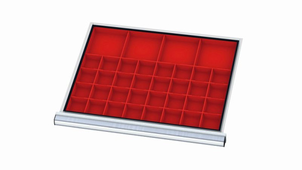 Simplaflex Kleinteilekästen für Schubladen, Blendenhöhe: 100 mm, Innenmaß 600 x 450 mm, CL7E100KT01