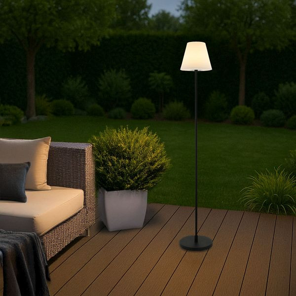 HOME DELUXE LED Solar Stehlampe CLARA, Weiß, RGB-Farben, 61117