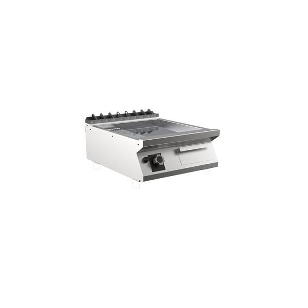 Mareno M1-700 Gas-Grillplatte mit 2/3 glatter und 1/3 gerippter Chromplatte, 60cm, 600(B)x750(T)x250(H)mm, FT76GMCT, 171.214