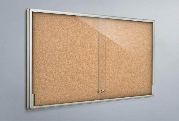BST Schiebetür-Schaukasten, Innen, Korkrückwand, 910x50x970mm, 12xDIN A4, MEDIA-ST12-K
