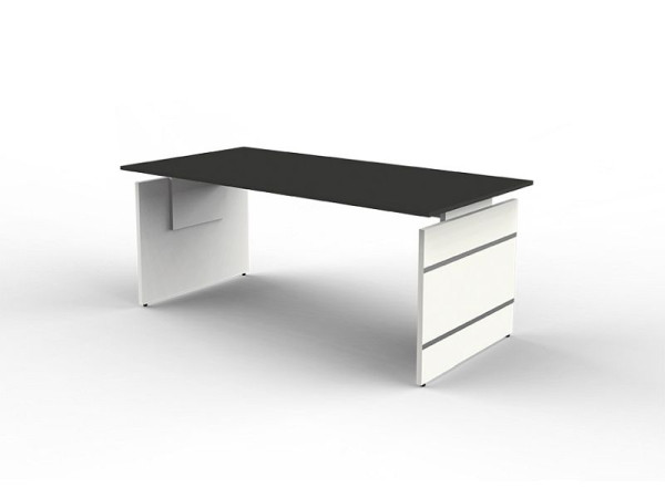 Kerkmann Höhenverstellbarer Wangenschreibtisch, Form 4, B 1800 x T 800 x H 680-760 mm, anthrazit, 114427.1