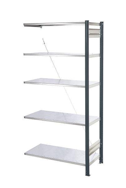 Kappes Steckregal Anbaufeld RAL 7016, 2000 x 1000 x 600 mm, 5 Böden verzinkt, 5222.00.0408