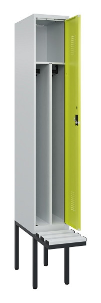 C+P Spind Evolo PLUS, 1 Abteile, 2120x300x815mm, 7035/0024, Haken 4, Zylinderschloss, Material Sitzfläche Kunststoff, 0490407-10F S10096