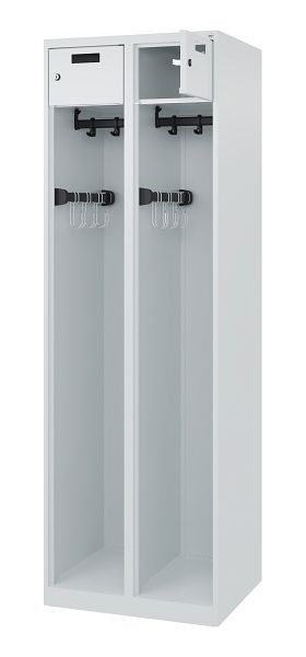 C+P Feuerwehrspind Evolo, Modell PRAKTUS, 2 Abteile, H1850xB600xT500 mm, Lichtgrau, 0492015-20 S10000