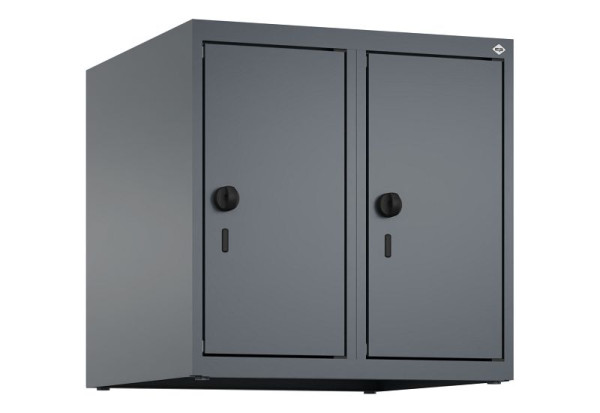 C+P Schrankaufsatz Classic PLUS, Aufsatzschrank, 7016/7016, Drehriegel, 500x500x500mm, 2 Abteile, 080090-29 S10012