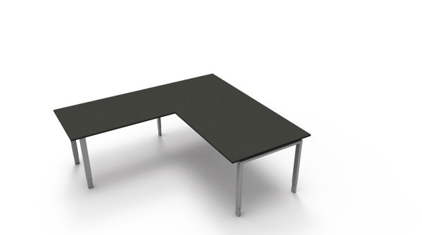 Kerkmann Schreibtisch extragroß / Besprechungstisch B 2000 x T 1000 x H 680-820 mm mit Anbautisch, Form 5, Farbe: anthrazit, 11417913