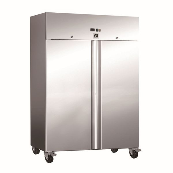 Gastro-Inox Edelstahl 1200 Liter Gefrierschrank, Umluftkühlung, Nettokapazität 1173 Liter, 201.015