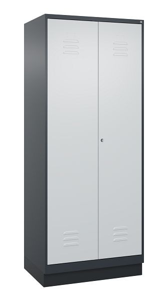 C+P Mehrzweckschrank Classic PLUS, Wäsche-Spind, Sockel, 2 Abteile, 1950x800x500mm, 7016/7035, Zylinderschloss, 080022-22B S10028