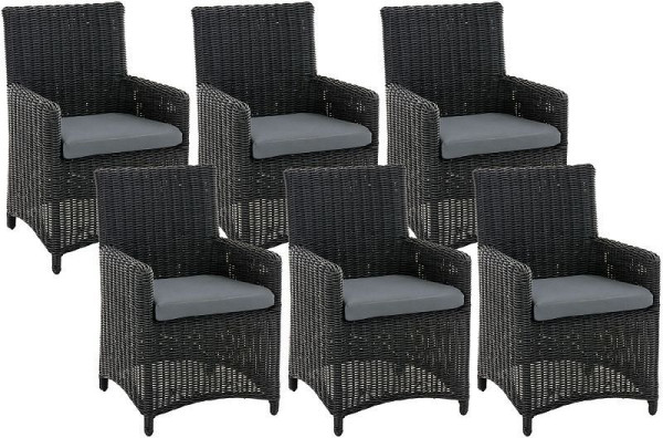 CLP 6er Set Stuhl Fontana / Sankt Marlo Eisengrau 5mm, schwarz, 328273