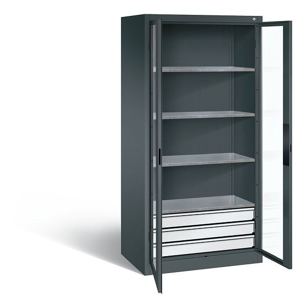 C+P Werkzeugschrank Acurado, H1950xB930xT600mm, Farbe: Anthrazitgrau, Muldengriff, 8922-553 S10052