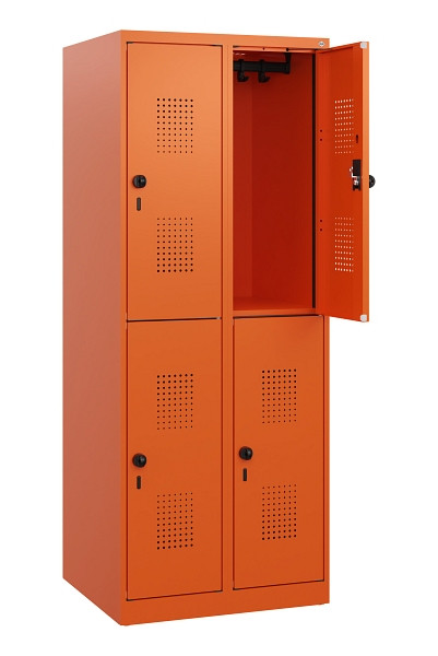 C+P Doppelstöckiger Spind Evolo PLUS, 4 Fächer, 1530x600x500mm, 2004/2004, Drehriegel, 0493005-20 S10030