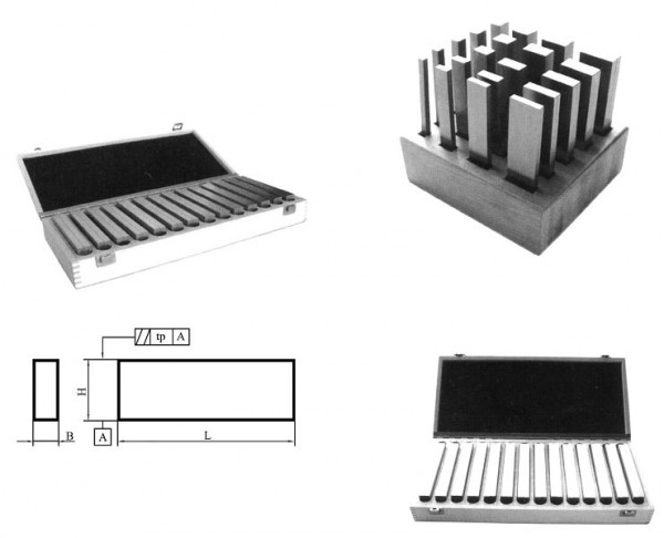 MACK Parallelunterlagen 150 x 10 mm, 14 Paare im Holzkasten, 13-PUS-150/10