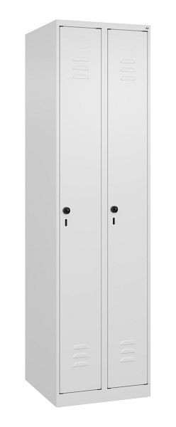 C+P Umkleidespind Classic PLUS, 2 Abteile, 1850x500x500mm, 9016/9016, Drehriegel, 080000-29 S10012