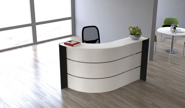 Kerkmann Bari Kompakttheke, B 1750 x T 950 x H 1120 mm, weiß/anthrazit, 21357410