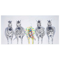 Produktbild von Mendler Ölgemälde Zebras II, 100% handgemaltes Wandbild Gemälde XL, 140x70cm, 51283 Mendler Ölgemälde Zebras II, 100% handgemaltes Wandbild Gemälde XL, 140x70cm, 51283