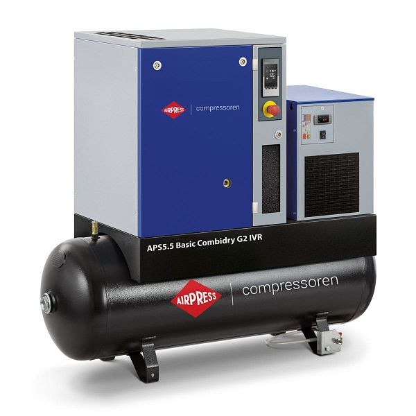 Airpress Schraubenkompressor 10 bar 200L 5.5 PS/4 kW (APS 5.5 IVR Basic Combi Dry G2), 362955-IVR