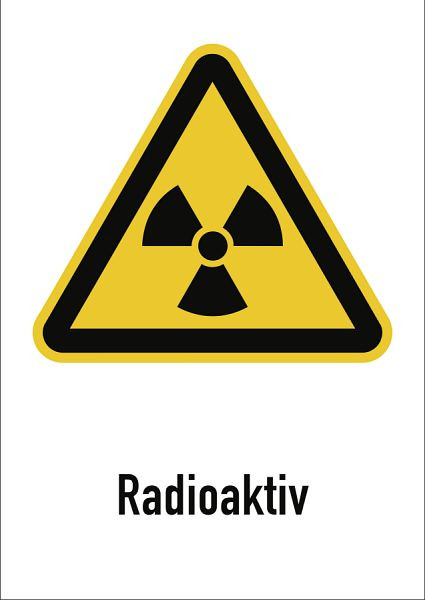 Moedel Radioaktiv, Kombischild, Aluminium, 210x297 mm, 59292, 4060081022342
