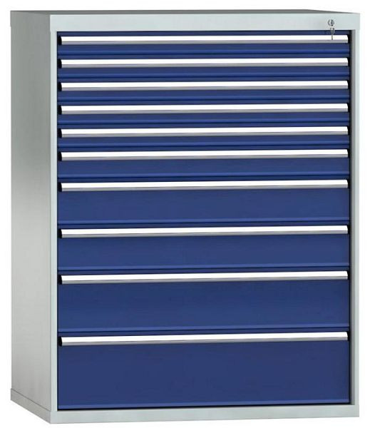 KLW Schubladenschrank 1325 x 1031 x 750 mm H x B x T, Einbaumaß: 1225 mm, Einteilung: 54x36 Einheiten, VU / 200 kg, SJB1325-10UP-001
