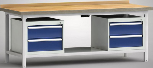 KLW Hydraulik-Profi-Werkbank - 2000 x 800 x 750 - 1030 mm L x T x H, links & rechts 2x175EA, WPJL50-20M45-E3V04