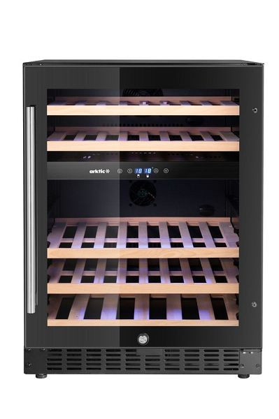 Arktic Weinkühler, 2 Zonen, 46 Flaschen, Schwarz, 570x595x(H)820mm, 237106