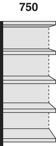 Kerkmann Regalfeld Stora 100, B 750 x T 300 x H 1900 mm, silber/lichtgrau, 51253814
