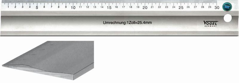 Vogel Germany Arbeitsmaßstab, mit Fase, mit cm-Teilung, 300 mm, 50 x 5 mm, 1795300030