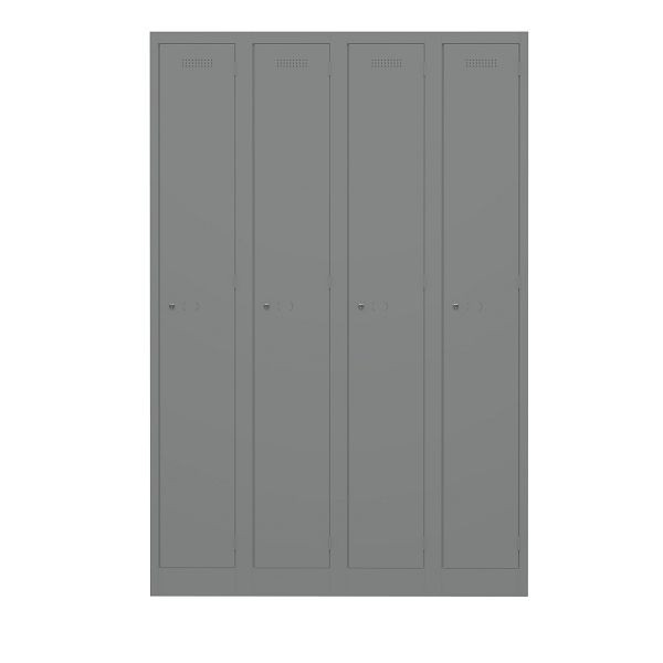Bisley Garderobenschrank Primary Locker, 4 Abteile, 649 slate, PL3050Q1649