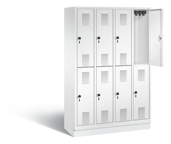 C+P Spind doppelstöckig Evolo, H1800xB1190xT500mm, Farbe: Verkehrsweiß, 48320-40 S10675