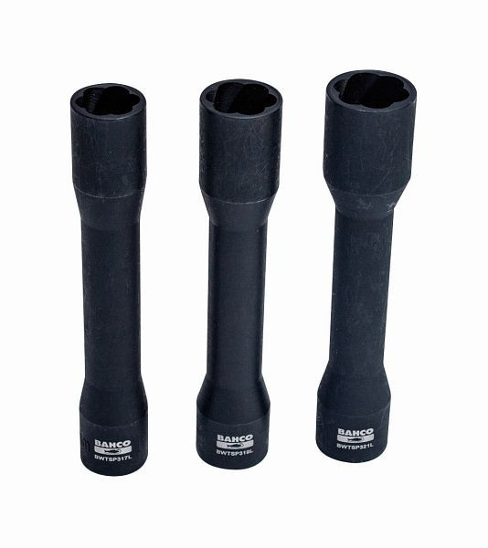 Bahco 1/2" Spezial Steckschlüssel-Einsatz zum Lösen defekter Muttern oder Schraubköpfe, 17 mm, Länge 150 mm, BWTSP317L