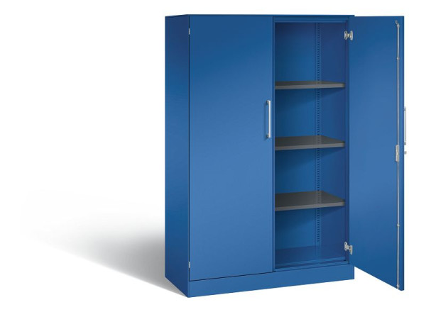 C+P Flügeltürenschrank Asisto, H1635xB1000xT435mm, Farbe: Enzianblau, Bügelgriff, 4 OH, 141012-000 S10114