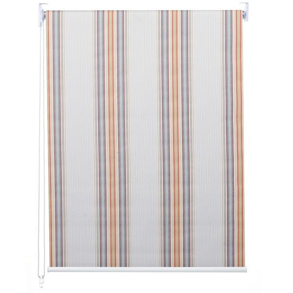 Mendler Rollo HWC-D52, Fensterrollo Seitenzugrollo Jalousie, 70x230cm Sonnenschutz Verdunkelung blickdicht, grau/braun/orange, 63401
