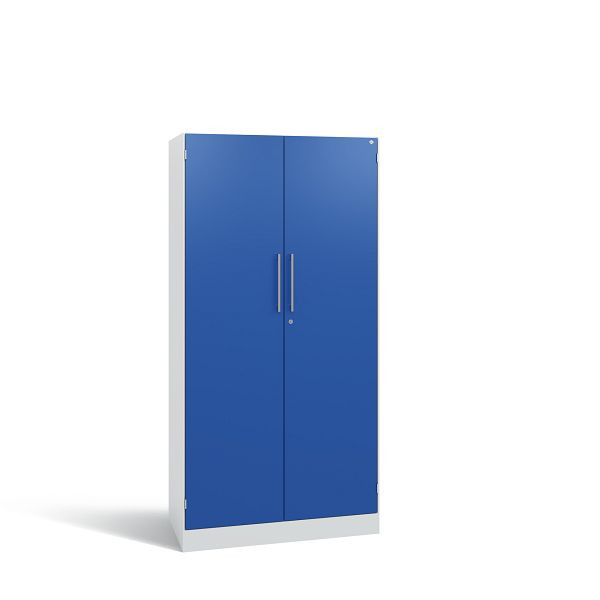 C+P Flügeltürenschrank Asisto, H1635xB800xT435 mm, Grau/Enzianblau/DBS Hellgrau, 141013-000 S10053