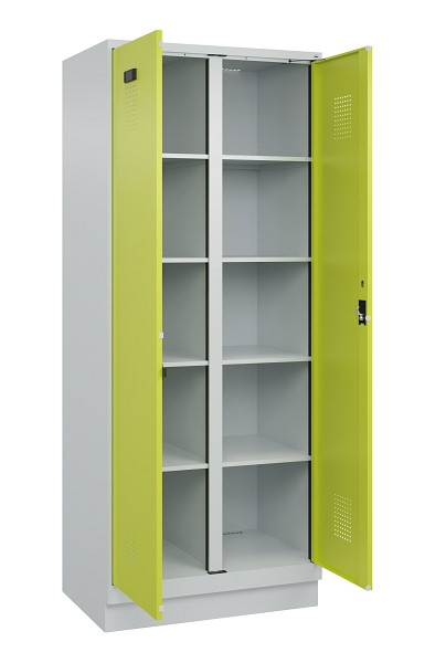 C+P Wäsche-Spind Evolo PLUS, mit Sockel, 2 Abteile, 1950x800x500mm, 7035/0024, Verschluss Zylinderschloss, 049022-22B S10042