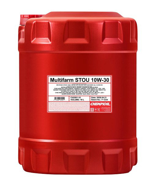 CHEMPIOIL Motor-Getriebe-Motoröl 2501 Multifarm STOU 10W-30, VE: 10 l, CH2501-10