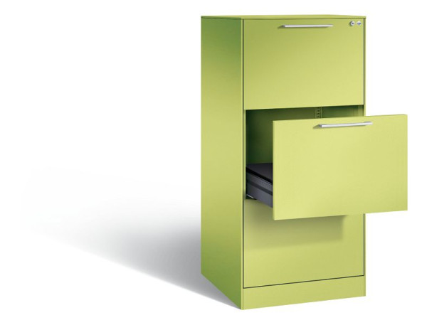C+P Karteischrank Asisto, H1310xB562xT600mm, Farbe: Viridingrün / Viridingrün, Bügelgriff, 146224-321 S10033