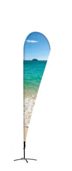 Showdown Displays Beachflag Alu Tropfen-Form 235cm Gesamthöhe mit luxuriöser Tasche, BFAD235-L