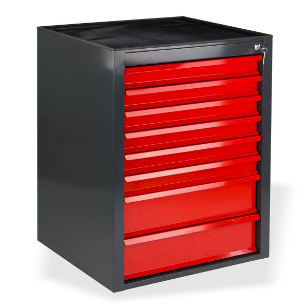 ADB Schubladenschrank "MAMMUT" 8 Schubladen, Farbe Korpus: grau, RAL 7016, Farbe Schubladen: rot, RAL 3020, Maße BxTxH: 71x55x90 cm, 24860