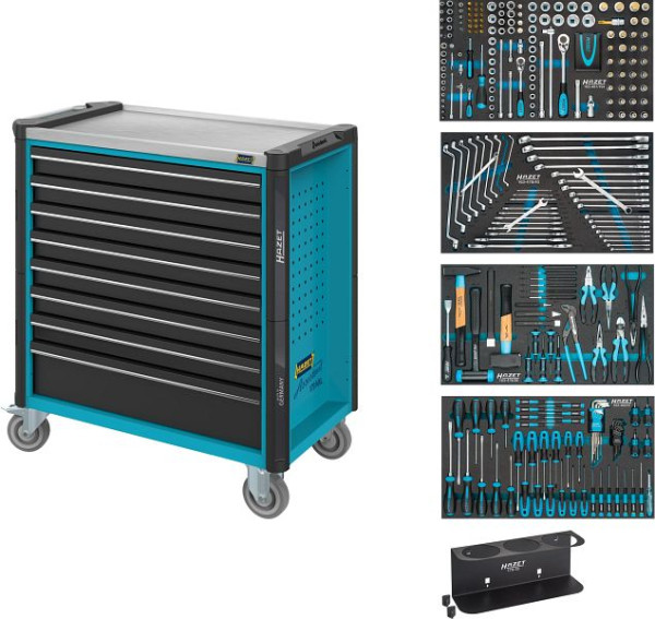 Hazet Werkstattwagen Assistent, Schubfächer, flach: 7x 77x696x398 mm, Anzahl Werkzeuge: 317, 179NXL-8/317