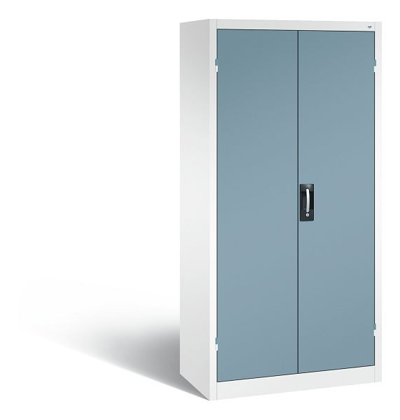 C+P Büro-Drehtürenschrank Acurado, H1950xB930xT500 mm, Weiß/Horizontblau, 9280-05 S10086