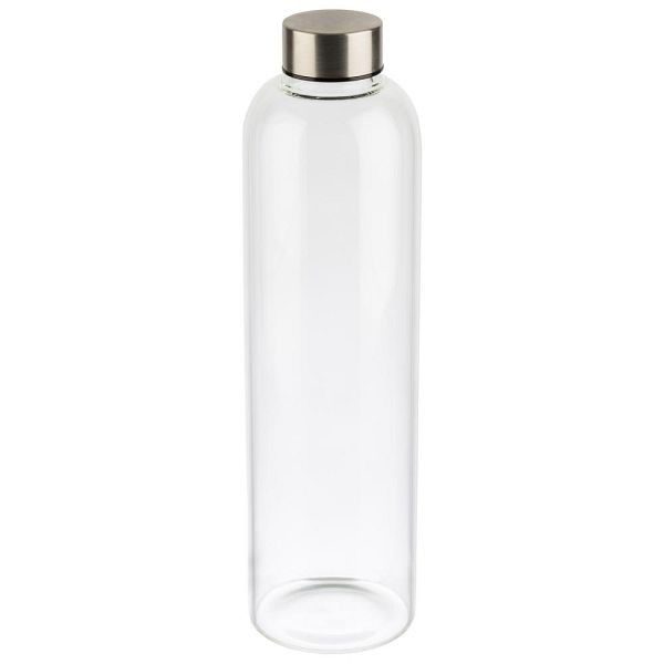 APS Trinkflasche, 7,5 x 7,5, Höhe 28,5 cm, Ø 7,5 cm, 1 Liter, Glas, transparent, 66909
