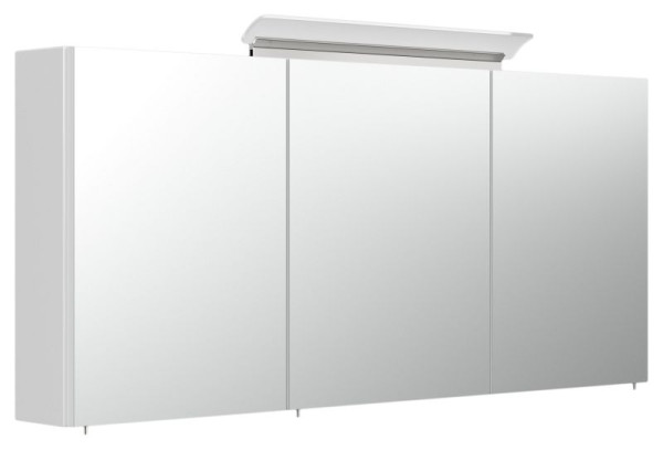 Posseik Spiegelschrank 140cm inkl. Design LED-Lampe und Glasböden weiß hochglanz, 140 x 62 x 17 cm, PSPS140CM1000101DE