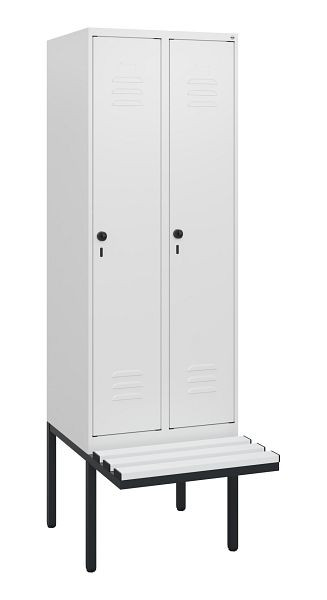 C+P Umkleidespind Classic PLUS, 2 Abteile, 1950x600x815mm, 9016/9016, Drehriegel, 0800405-20 S10044