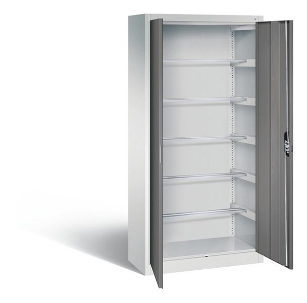C+P Büroschrank Acurado, H1950xB930xT400mm, Farbe: Lichtgrau / Vulkangrau, Muldengriff, 9260-600 S10368