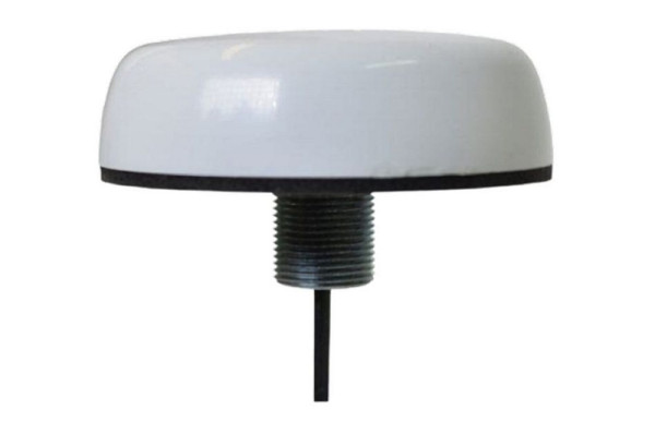 AMG Systems 360° Omni-Antenne, 1x GNSS 5dBi Gain SMA-Typ Stecker, 4,5m RG174 Kabel, IP65, Oberflächenmontage, weiß, AMGANT-G1-ODA5-4.5W