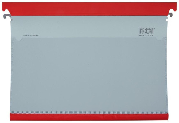 BOI Befundmappe, OP DBMK 0-B.2, mit Schlauchmechanik, rote Kopfleiste, rote Planenfolie, 9208-00863